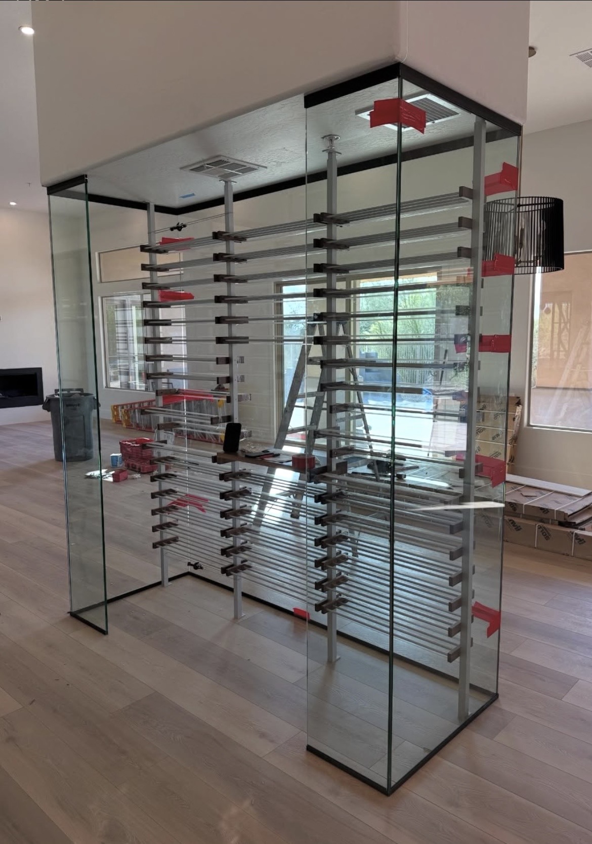 Custom glass shower installation